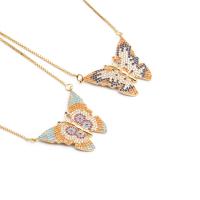 Collier en laiton cubique Zircon Micro Pave, papillon, Placage de couleur d'or, styles différents pour le choix & pavé de micro zircon, doré .75 pouce, Vendu par PC