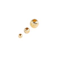 Brass Jewelry Beads, Round, 14K gold plated, DIY 