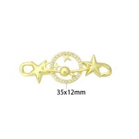 Cubic Zirconia Micro Pave Brass Connector, gold color plated, micro pave cubic zirconia & hollow Approx 3mm 