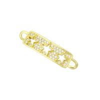 Cubic Zirconia Micro Pave Brass Connector, gold color plated, micro pave cubic zirconia & hollow Approx 3mm 