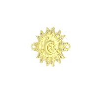 Cubic Zirconia Micro Pave Brass Connector, gold color plated, micro pave cubic zirconia Approx 1mm 