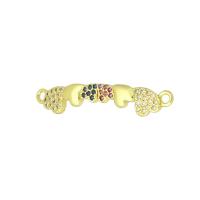 Cubic Zirconia Micro Pave Brass Connector, gold color plated, micro pave cubic zirconia Approx 1mm 