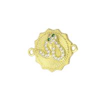 Cubic Zirconia Micro Pave Brass Connector, gold color plated, micro pave cubic zirconia Approx 1mm 