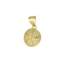 Cubic Zirconia Micro Pave Brass Pendant, gold color plated, micro pave cubic zirconia Approx 3mm 