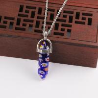 Gemstone Zinc Alloy Pendants, with Natural Stone, polished 2-6cm 