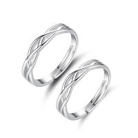 Ehepaar Fingerringe, 925er Sterling Silber, Einstellbar, Platin Farbe, verkauft von PC