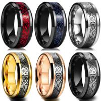 Titan Stahl Fingerring, Titanstahl, rund, plattiert, unisex & verschiedene Größen vorhanden, keine, verkauft von PC