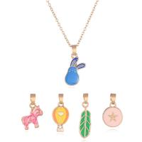 Zinc Alloy Enamel Pendants, with enamel, plated, 5 pieces & fashion jewelry & for children, 1.2*2.3cmuff0c1.2*2cmuff0c1*2.2cmuff0c0.7*2.6cmuff0c1.2*1.9cm 