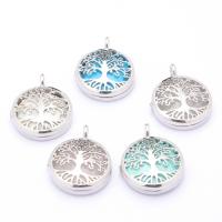 Gemstone Zinc Alloy Pendants, with Natural Stone, Flat Round, platinum color plated & Unisex 