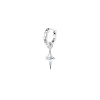 Aro aro gota pendiente, metal, Cruces, chapado en color de platina, micro arcilla de zirconia cúbica & para mujer, 10x32mm, aproximado 5parespareja/Bolsa, Vendido por Bolsa