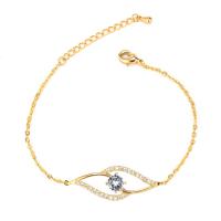 Cubic Zirconia Micro Pave Brass Bracelet, Eye, plated, micro pave cubic zirconia & for woman & hollow Approx 7 Inch 