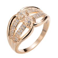 Cubic Zirconia Micro Pave Brass Finger Ring, plated & micro pave cubic zirconia & for woman & hollow US Ring 