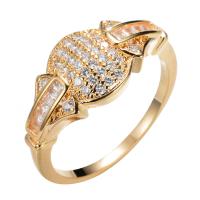 Cubic Zirconia Micro Pave Brass Finger Ring, plated & micro pave cubic zirconia & for woman US Ring 