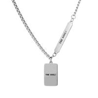 Collier de bijoux de titane, Acier titane, rectangle, poli, longueur différente pour le choix & unisexe, couleur originale  Vendu par PC