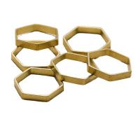 Messing Verknüpfung Ring, Sechseck, goldfarben, 18x3x0.8mm, ca. 100PCs/Tasche, verkauft von Tasche