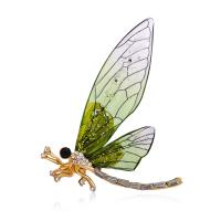 Zinc Alloy Jewelry Brooch, with Resin, Insect, silver color plated, enamel & with rhinestone 