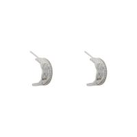 Zinc alliage strass Stud Earring, alliage de zinc, Plaqué de platine, bijoux de mode & pour femme & avec strass, argent Vendu par paire