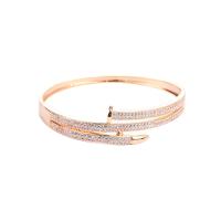 Cubic Zirconia Micro Pave Brass Bracelet, plated, micro pave cubic zirconia & for woman 60mm 