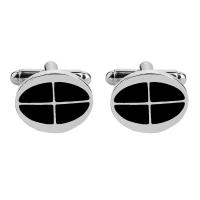 Zinc Alloy Cufflinks, platinum color plated, for man & enamel 