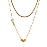 Collier de bijoux de titane, Acier titane, coeur, Placage, pour femme, doré cm, Vendu par PC