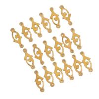 Brass Connector, 1/1 loop & hollow, golden Approx 