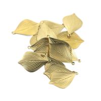 Pendentifs de feuille en laiton, couleur originale Environ Vendu par sac