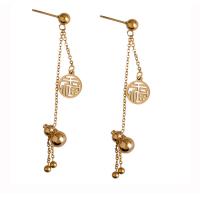 Boucles d'oreilles en acier titane, Placage, pour femme, doré, 15-45mm, Vendu par paire