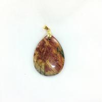 Colgantes de Jasper Rojo, Piedra natural, con metal, chapado en color dorado, Joyería & diferentes estilos para la opción, Vendido por UD