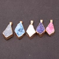 Eis Quarz Achat Anhänger, Eisquarz Achat, mit Messing, goldfarben plattiert, unisex, keine, 15x30mm, verkauft von PC