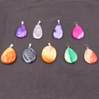 Mixed Agate Pendants, Teardrop, Unisex 