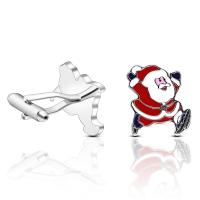 Zinc Alloy Cufflinks, Brass, Santa Claus, platinum color plated, for man & enamel 