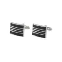 Zinc Alloy Cufflinks, platinum color plated, for man & enamel 