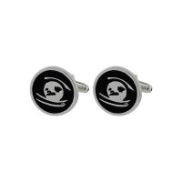 Zinc Alloy Cufflinks, stoving varnish & for man, black 