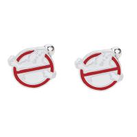 Zinc Alloy Cufflinks, platinum color plated, for man & enamel 