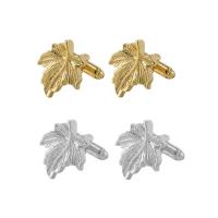 Zinc Alloy Cufflinks, Maple Leaf, plated, for man 