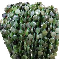 Mixed Gemstone Beads, Natural Stone, with Seedbead, Flat Round, polished & faceted 10mm, Approx 