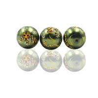 Plaqué Perles de verre, Des billes de verre, Rond, DIY, vert, 20mm, Vendu par PC