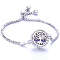 Pulsera de aromaterapia de perfume, acero inoxidable, con aleación de zinc, diferentes estilos para la opción & para mujer & con diamantes de imitación & hueco, longitud:aproximado 9.4 Inch, Vendido por UD