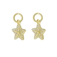 Cubic Zirconia Micro Pave Brass Pendant, Star, gold color plated, micro pave cubic zirconia Approx 4mm 