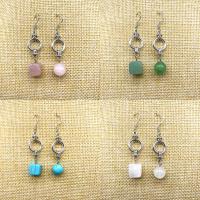 Boucles d'oreilles asymétriques, Pierre naturelle, avec acier inoxydable & alliage de zinc, Placage de couleur platine, différents matériaux pour le choix & pour femme, plus de couleurs à choisir Vendu par paire