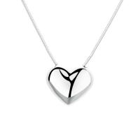 Collier de bijoux en argent , argent sterling 925, coeur, poli, normes différentes pour le choix & pour femme, argent Environ 15.74 pouce, Vendu par PC