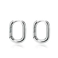 Sterling Silver Huggie Hoop Earring, 925 Sterling Silver, platinum color plated, for woman 