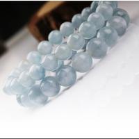 Aquamarine Bracelet, Round, elastic & Unisex blue Approx 7.48 Inch 