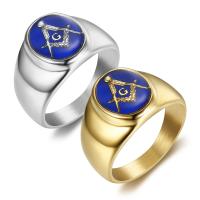 Enamel Stainless Steel Finger Ring, plated 16mm 