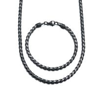 Stainless Steel Chain Bracelets, 304 Stainless Steel, Galvanic plating & for man, black, 5mm .66 Inch 