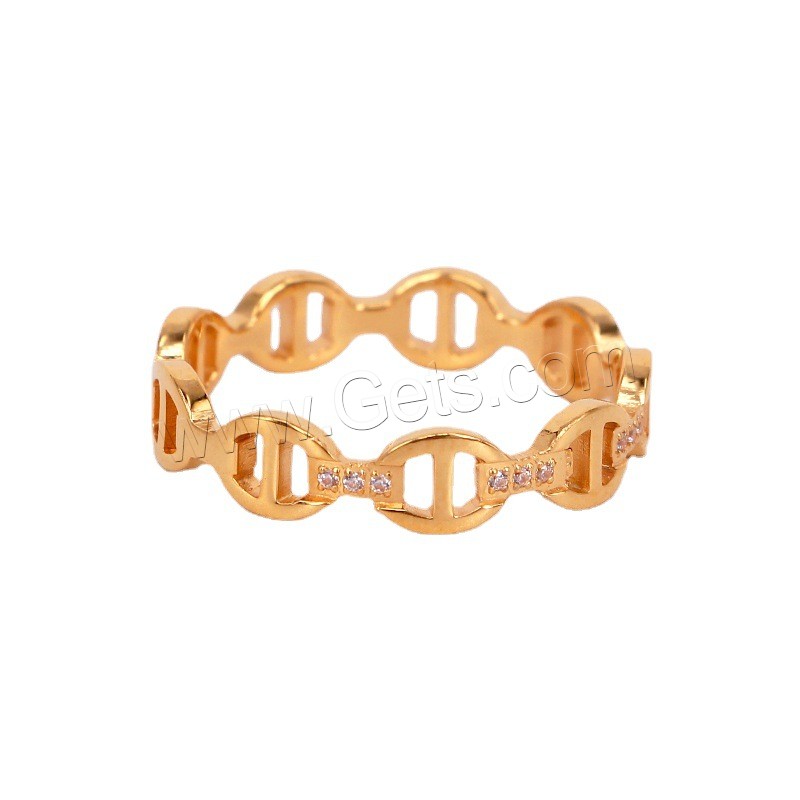 Anillo de dedo de acero Titanium de, Partículas de acero, Patrón Geométrico, chapado, diverso tamaño para la opción & para mujer & con diamantes de imitación & hueco, más colores para la opción, tamaño:5-9, Vendido por UD