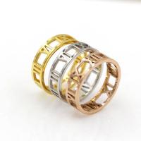 Anillo de dedo de acero Titanium de, Partículas de acero, chapado, con número romano & diverso tamaño para la opción & para mujer & hueco, más colores para la opción, 5.8mm, tamaño:5-10, Vendido por UD