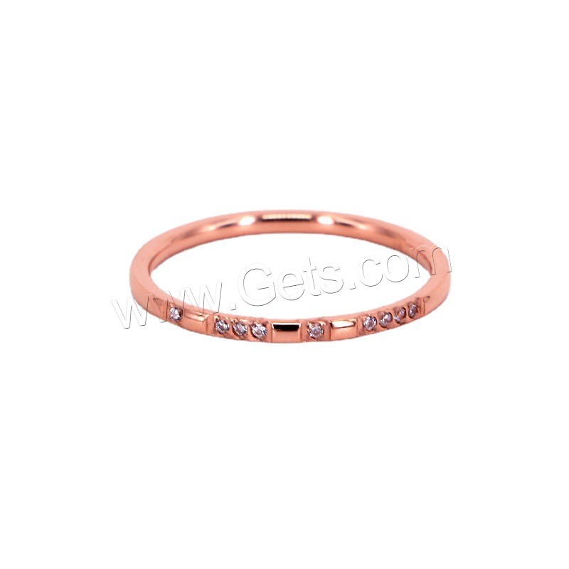 Anillo de dedo de acero Titanium de, Partículas de acero, chapado, diverso tamaño para la opción & para mujer & con diamantes de imitación, más colores para la opción, tamaño:4-9, Vendido por UD