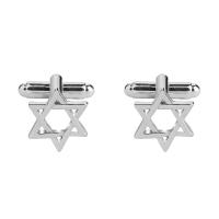 Zinc Alloy Cufflinks, Hexagon, platinum color plated, for man & hollow 