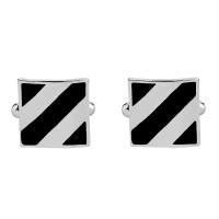 Zinc Alloy Cufflinks, platinum color plated, for man & enamel 